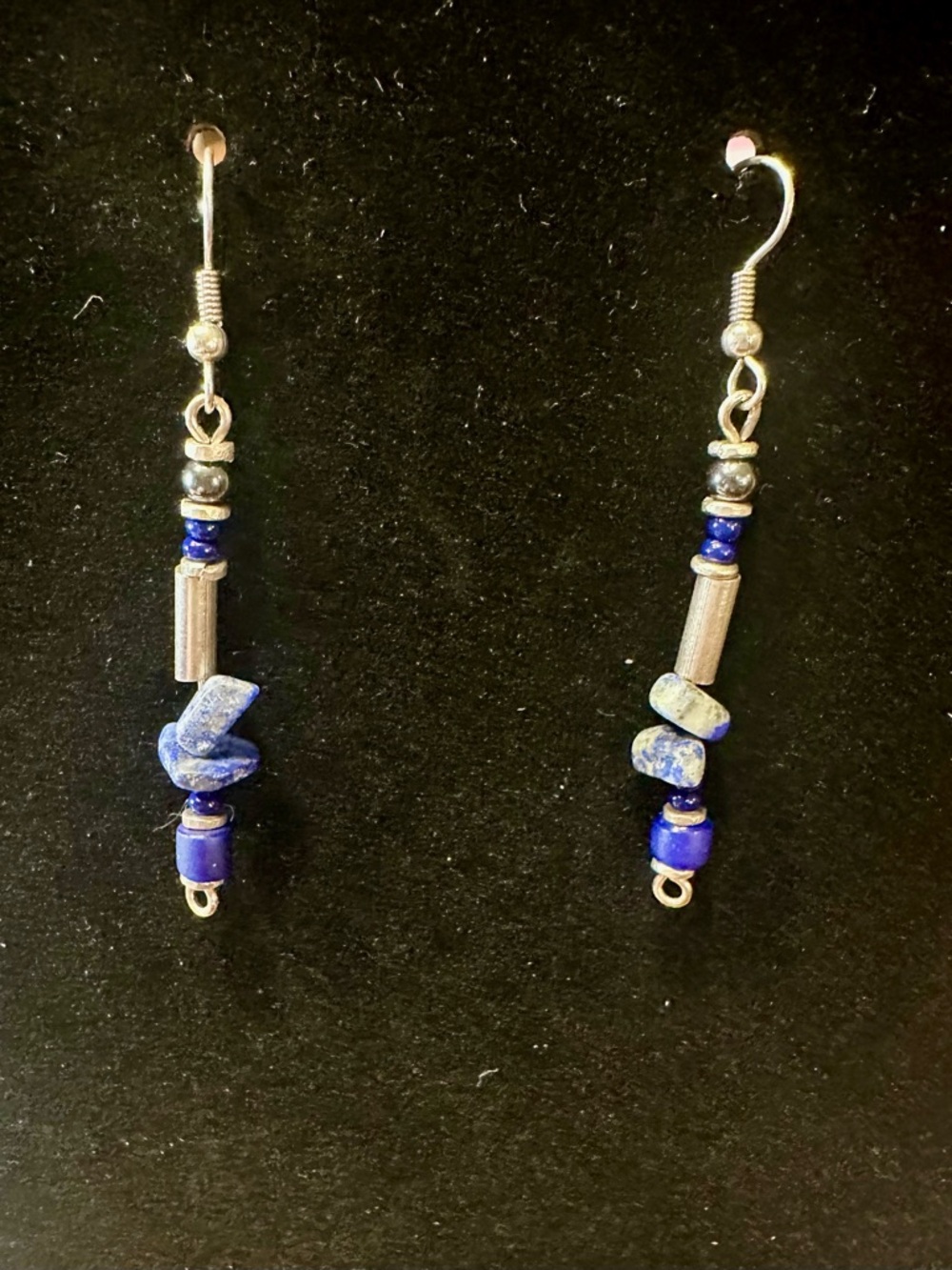 Lapis Stone & Sterling Silver Dangle earrings